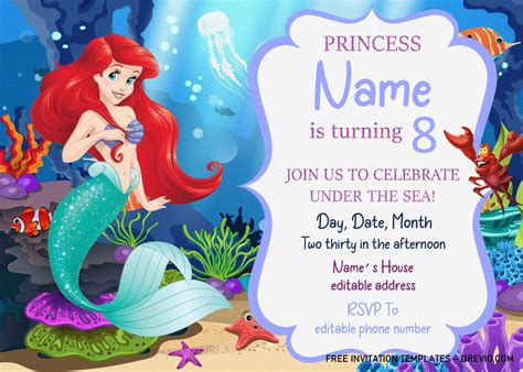 Mermaid Party Invitation Template